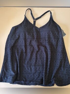 Black Lace Overlay Tankini size 22W
